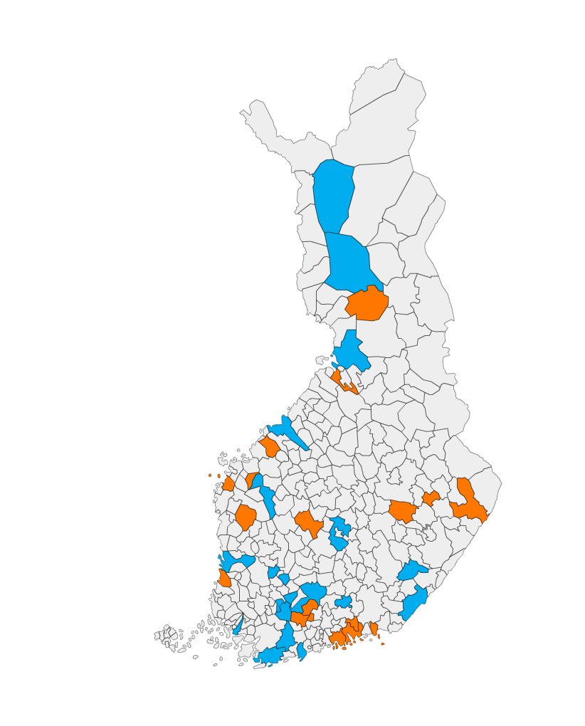 Lapsiystävälliset kunnat Suomen kartalla