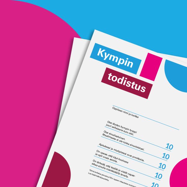 Kympin todistus pinkillä pohjalla